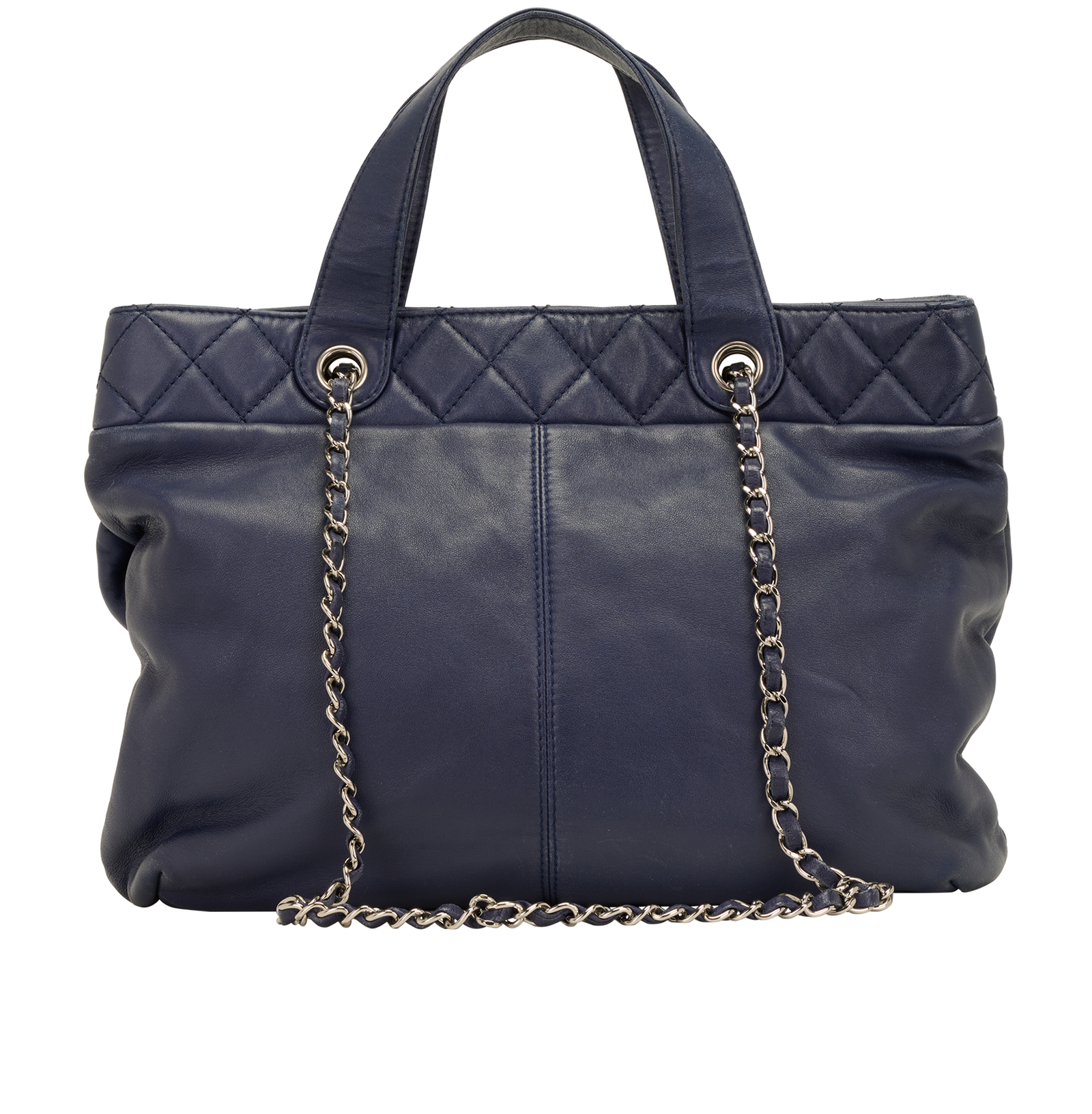 Trianon Tote, &pound;1,700, Handbags, Navy, Leather, Back view